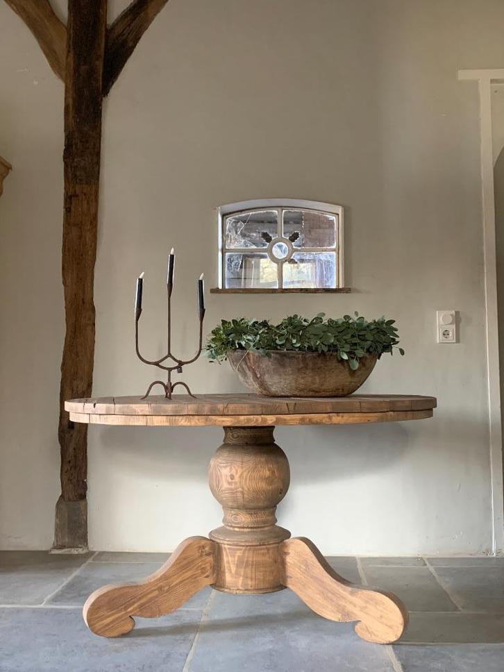 RONDE eettafel * 110,120,130,140,150,160,170,180 * oud,sober, Huis en Inrichting, Tafels | Eettafels, Nieuw, 100 tot 150 cm, 100 tot 150 cm
