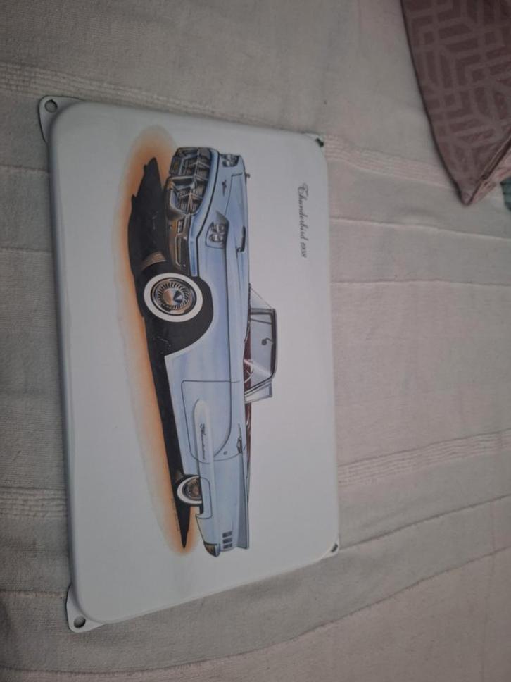 Vintage Thunderbird 1958 Emaille Reclamebord, Antiek en Kunst, Antiek | Wandborden en Tegels, Ophalen