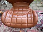 Zuiver eetkamerstoelen cognac kunstleer (beschadigd), Huis en Inrichting, Ophalen, Gebruikt, Twee, Bruin