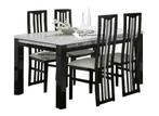 Eettafel Forever Chrome Hoogglans MDF wit zwart -ACTIE-, Nieuw, Vijf personen of meer, Rechthoekig, 50 tot 100 cm