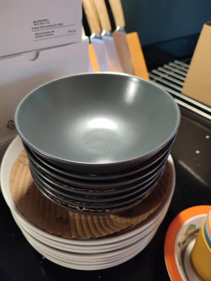 IKEA Färgklar schaaltjes 7st donkergrijs, Huis en Inrichting, Keuken | Servies, Zo goed als nieuw, Schaal of Schalen, Effen, Aardewerk