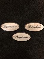 Nieuw deze deurbordjes van emaille ovaal met zwarte randjes, Ophalen of Verzenden