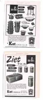 Kat Emaille - Advertenties uit Tijdschrift 1954, Ophalen of Verzenden, Gebruikt