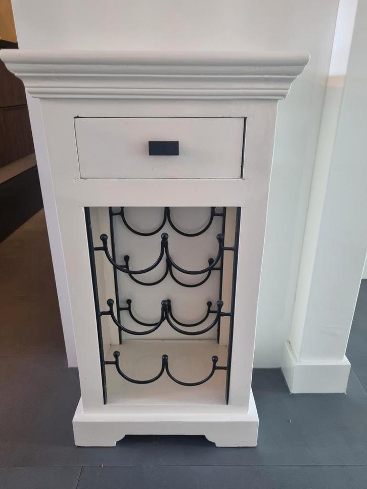 Wijnkastje Hoogglans Wit, Huis en Inrichting, Woonaccessoires | Wijnrekken, Gebruikt, 50 tot 75 cm, Hout, 5 tot 15 flessen, Ophalen