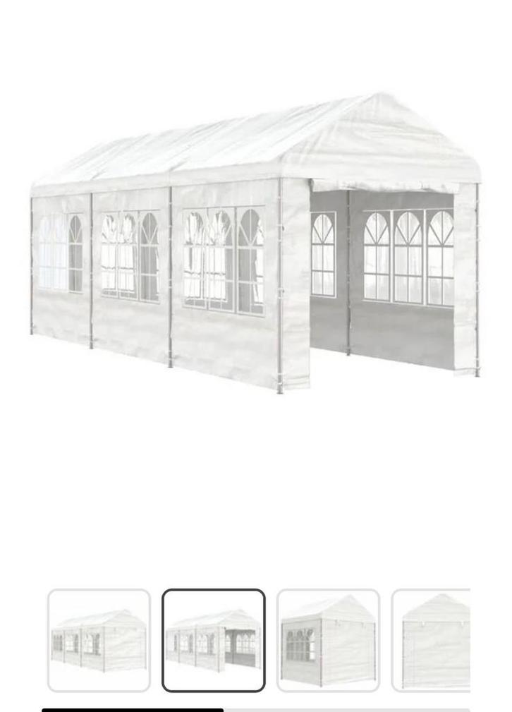 Witte partytent met zijwanden 6,69x2,28x2,69 m, Tuin en Terras, Partytenten, Zo goed als nieuw, Partytent, 2 meter of meer, Minder dan 4 meter