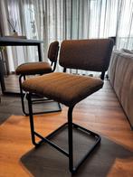 Barstoel bouclé beige (4x), Huis en Inrichting, Stoelen, Ophalen, Bruin, Zo goed als nieuw, Metaal