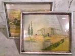 2x Vincent VAN GOGH oude ingelijste schilderij kleurprent g0, Antiek en Kunst, Kunst | Schilderijen | Klassiek, Ophalen of Verzenden