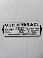 emaille bord veenstra & co langcat  bussum, Ophalen of Verzenden
