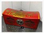 Brocante Chinese kist, hang sluitwerk, binnenbekleding, Huis en Inrichting, Woonaccessoires | Kisten, Minder dan 50 cm, 50 tot 100 cm