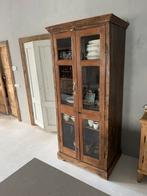 Mooie vitrinekast teakhout.  € 295,-, Ophalen, 200 cm of meer, Teakhout, 50 tot 100 cm