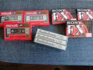 9 x cassettebandjes nieuw in het cellofaan Maxell sony  beschikbaar voor biedingen