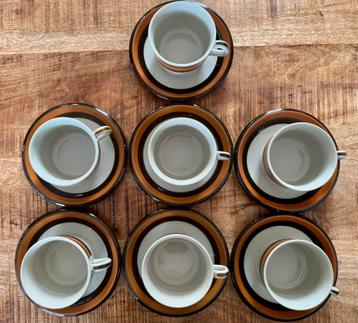 Rörstrand “Annika” kop en schotels.  7-delige vintage set beschikbaar voor biedingen