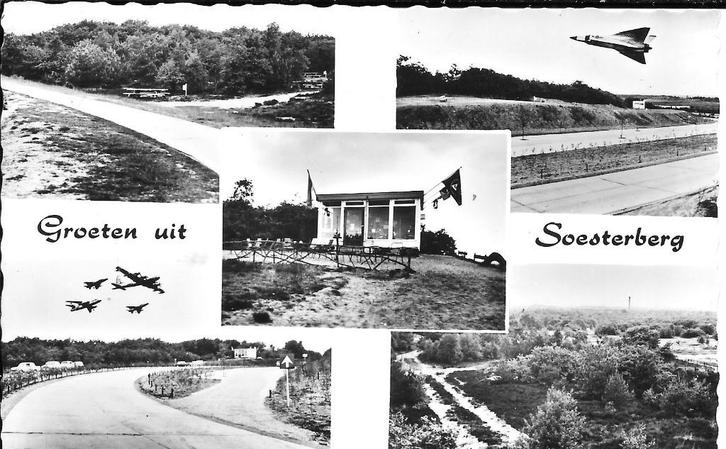 Groeten uit Soesterberg 5 Luik: met vliegtuigen en Straal, Verzamelen, Ansichtkaarten | Nederland, Gelopen, Utrecht, 1940 tot 1960