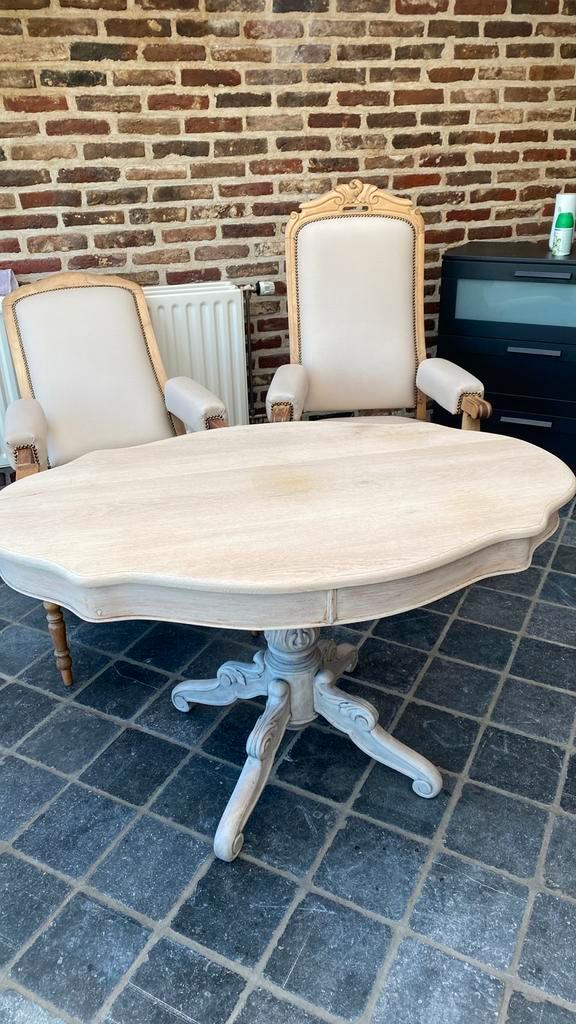 Antiek tuinset met verstelbare rugleuning, Huis en Inrichting, Tafels | Eettafels, Gebruikt, 100 tot 150 cm, tot twee personen