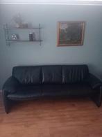 Leren bank 3 sits LEOLUX Zwart izgs, 150 tot 200 cm, Tweepersoons, 75 tot 100 cm, Ophalen of Verzenden