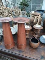 2 Ijzeren kandelaars voor 7,50 samen, Ophalen of Verzenden, Metaal