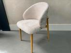 Richmond eetkamerstoelen Chenille, houten poten, Japandi, Huis en Inrichting, Ophalen, Overige kleuren, Zo goed als nieuw, Stof