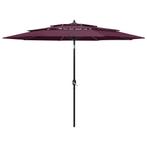 Knik parasol 3-laags met aluminium paal gratis bezorgd, Tuin en Terras, Parasols, Nieuw, Kantelbaar, Ophalen of Verzenden, Stokparasol