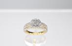 Super mooie Gouden entourage ring (14K) met diamanten, Sieraden, Tassen en Uiterlijk, Ringen, Nieuw, Goud, Goud, Met edelsteen