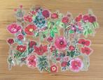 Rode bloemen doorzichtige achterkant stickers, Verzenden, Nieuw, Meerdere stickers