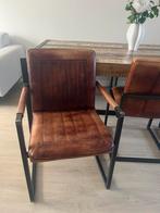 Leren eetkamerstoelen met bijpassende bank, Ophalen, Gebruikt, Leer, Drie