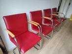 Leolux Freyr eetkamerstoelen, set van 4, Ophalen, Gebruikt, Leer, Vier