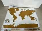 Scratch map wereldkaart - kras je bezochte landen open, Ophalen of Verzenden, Nieuw