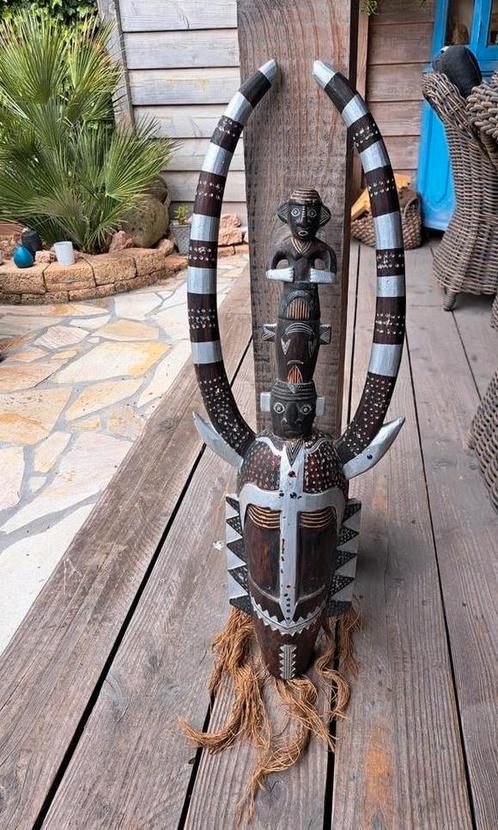 Ibiza Style Bohemian decoratie/masker groot houten gezicht, Huis en Inrichting, Woonaccessoires | Overige, Gebruikt, Ophalen