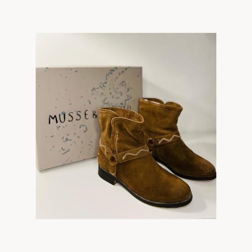 Musse & Cloud Cowboy Boots – Brown Leather – Size 36, Kleding | Dames, Schoenen, Zo goed als nieuw, Hoge laarzen, Bruin, Ophalen of Verzenden