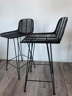 Set van 2 rotan barkrukken HK Living, Huis en Inrichting, Barkrukken, Ophalen, Metaal, 60 tot 90 cm, Zo goed als nieuw