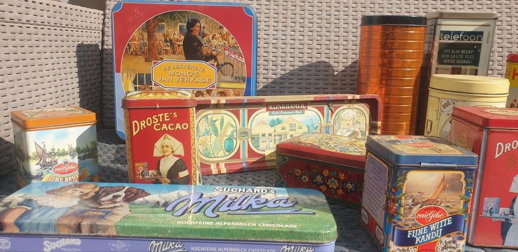 Vintage Blikken Collectie: Verkade, Droste, Milka & Meer, Ophalen of Verzenden, Gebruikt, Overige, Verkade