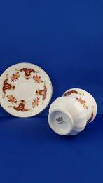 Fine bone china porselein kop en schotel rood motief (1) 6A2, Huis en Inrichting, Keuken | Servies, Gebruikt, Ophalen of Verzenden