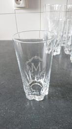 Kristallen waterglazen, monogram letter M, Ophalen