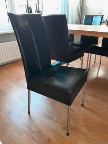 Leren eetkamer stoelen (4x) beschikbaar voor biedingen