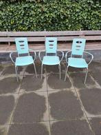 38 Lichtgroene Terrasstoelen - Alles in één koop!, Ophalen, Gebruikt, Metaal, Stapelbaar