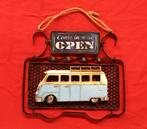 Handgemaakte deurhanger VW Bus Spijlbus Open/Dicht Decoratie, Ophalen of Verzenden