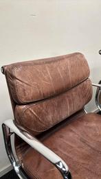 Vintage Vitra Herman Miller Softpad EA 208 Bruin Leer, Ophalen of Verzenden