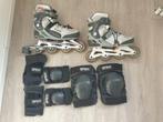 Skeelers (maat 40) met bescherming, Gebruikt, Dames, Inline skates 4 wielen, Ophalen