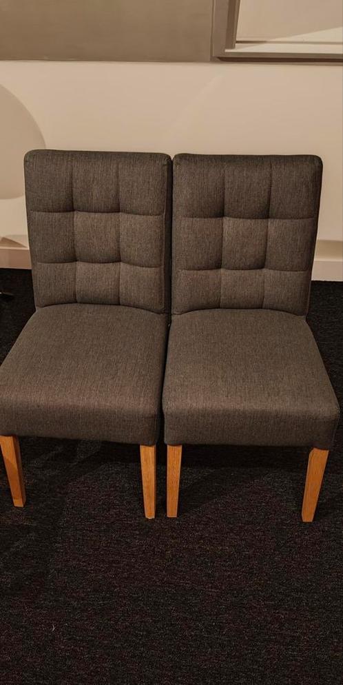 WOOOD eetkamerstoel Tijmen grijs, Huis en Inrichting, Stoelen, Zo goed als nieuw, Twee, Stof, Grijs, Ophalen