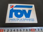 sticker leeuwarden logo FOV friesche olie- en verfhandel bv, Verzamelen, Ophalen, Zo goed als nieuw