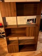 Vakkenkast donker walnoot hout, Ophalen, Zo goed als nieuw, Minder dan 150 cm, 150 tot 200 cm