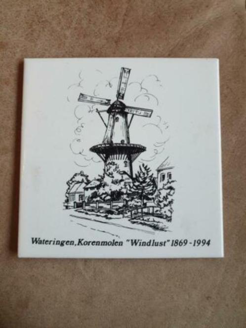 Tegel wateringen molen windlust 1e westlandse molendag 1994, Antiek en Kunst, Antiek | Wandborden en Tegels, Ophalen