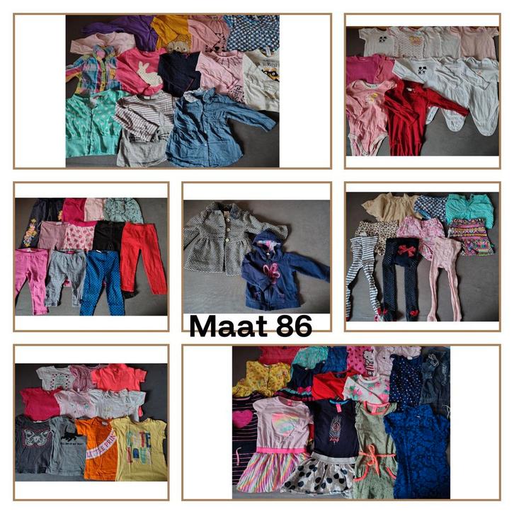 Bananendoos vol meisjeskleding maat 86 - €39, Kinderen en Baby's, Kinderkleding | Kinder-kledingpakketten, Gebruikt, Ophalen of Verzenden