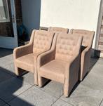 4 Eetkamerstoelen met wieltjes, Ophalen, Gebruikt, Bruin, Vier