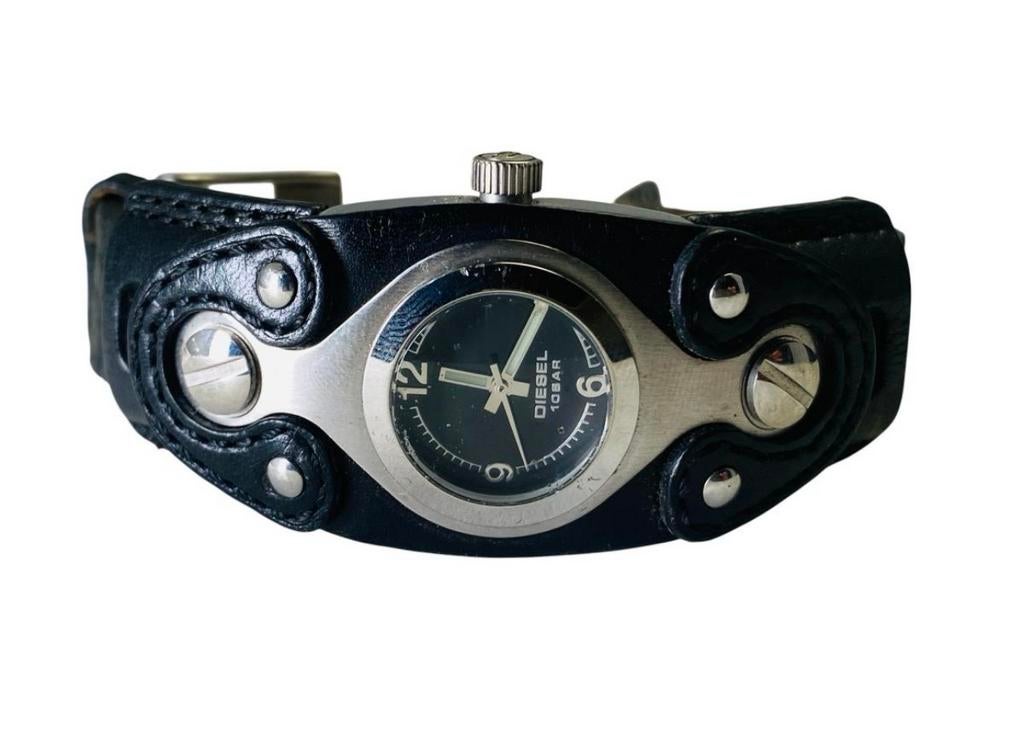 Vintage Diesel Iconisch Y2K 'Cuff' Horloge, Ophalen of Verzenden, Leer, Overige merken