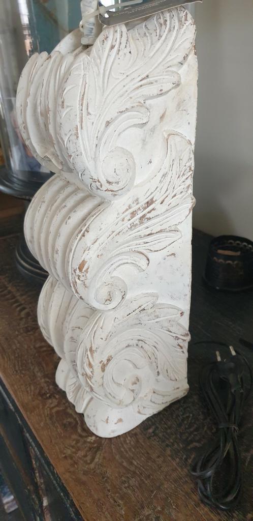 Aura peeperkorn, balusterlamp,  h 45 cm, houtsnijwerk, Huis en Inrichting, Lampen | Tafellampen, Zo goed als nieuw, Minder dan 50 cm
