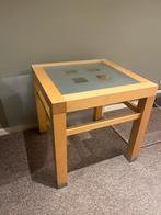 Bijzettafels glas en eikenhout GRATIS AF TE HALEN, 45 tot 60 cm, Minder dan 55 cm, Vierkant, Ophalen of Verzenden