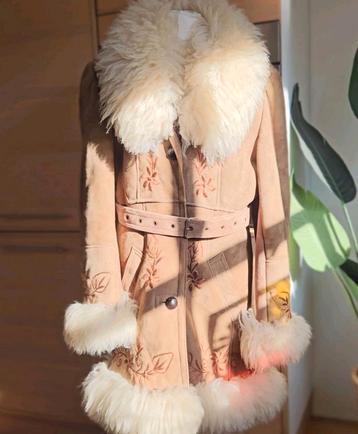 Vintage Afghaanse lammy shearling winter jas romy Boomsm  beschikbaar voor biedingen