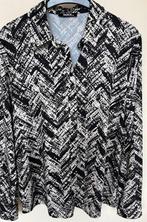 NOUS travelstof blouse zwart/ecru grafische print Xl, Kleding | Dames, NOUS, Maat 42/44 (L), Ophalen of Verzenden, Zo goed als nieuw