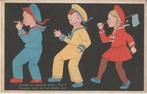 Getekend 1934 vrolijke kinderen/versje, Verzamelen, Ansichtkaarten | Themakaarten, Verzenden, 1920 tot 1940, Gelopen, Kinderen